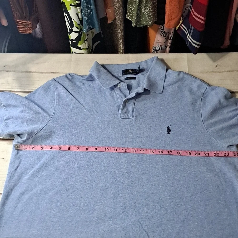 Polo Ralph Lauren Sky Blue Custom Fit Polo XXL 100% Cotton